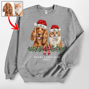 Custom Merry Christmas Pet Gildan Sweatshirt