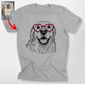 Custom Pet Valentine Sunglasses Classic T-Shirt