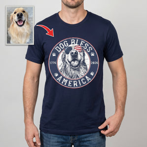 Dog Bless America Custom Dog Portrait Classic Shirt