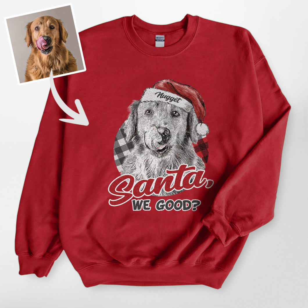 Pawarts | Christmas Spirit Customized Dog Portrait Sweatshirt For Human