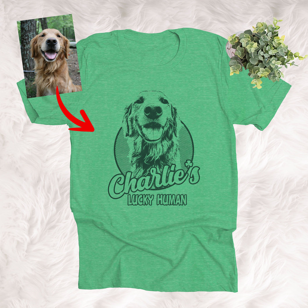 Pawarts | Custom Dog Portrait Unisex T-shirt [For St Patrick's Day]