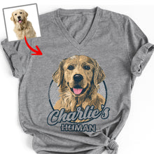 Load image into Gallery viewer, Pawarts | Personalized Vintage Dog V-neck Shirts For Humans
