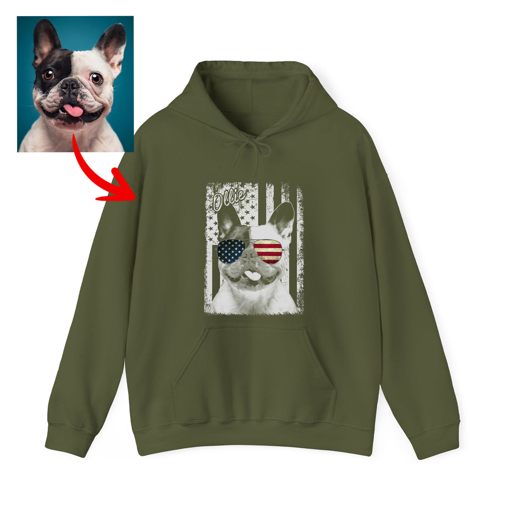 Pawarts - Excellent Custom Dog Hoodie For Patriotic Human