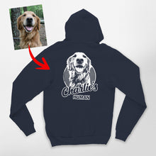 Load image into Gallery viewer, Pawarts | Personalized Dog Portrait Backside Zip Hoodie
