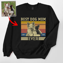 Load image into Gallery viewer, Vintage Personalized Best Dog Mom Gildan Sweatshirt, Perfect Cozy Gift for Dog Mom
