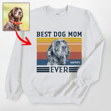 Load image into Gallery viewer, Vintage Personalized Best Dog Mom Gildan Sweatshirt, Perfect Cozy Gift for Dog Mom
