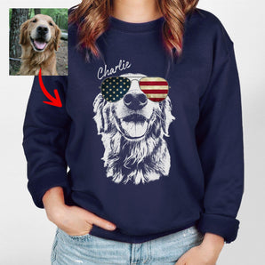 Custom Dogface with Glasses Sweatshirt for Dog Mom