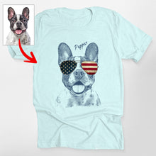 Load image into Gallery viewer, Pawarts | Awesome Custom Dog Portrait Unisex T-shirt [For Independence Day]
