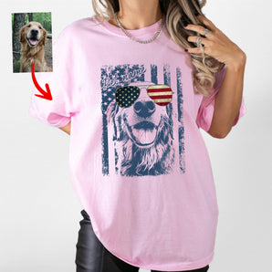 Patriotic Custom Dogface Premium Heavyweights T-Shirt For Mom