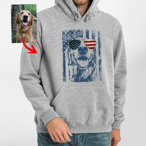 Patriotic Custom Dogface Hoodie For Dad