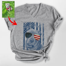 Load image into Gallery viewer, Pawarts - Excellent Custom Dog V-neck Shirt [Independence Day Gift]
