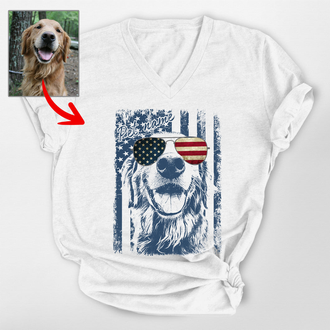 Pawarts - Excellent Custom Dog V-neck Shirt [Independence Day Gift]