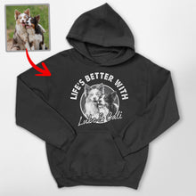 Load image into Gallery viewer, Life is Better with Your Dog Custom Gildan Hoodie for Dog Lovers
