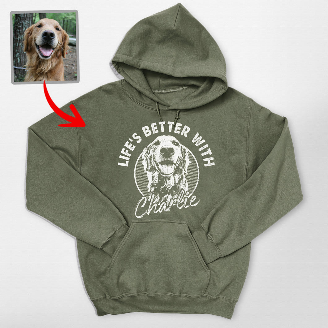 Life is Better with Your Dog Custom Gildan Hoodie for Dog Lovers