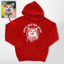 Load image into Gallery viewer, Life is Better with Your Dog Custom Gildan Hoodie for Dog Lovers
