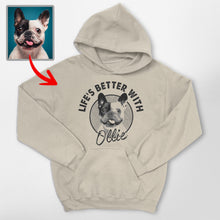 Load image into Gallery viewer, Life is Better with Your Dog Custom Gildan Hoodie for Dog Lovers
