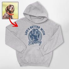 Load image into Gallery viewer, Life is Better with Your Dog Custom Gildan Hoodie for Dog Lovers
