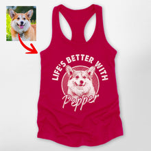 Load image into Gallery viewer, Life is Better with A Dog Custom Racerback Tank Top for Dog Moms
