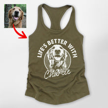 Load image into Gallery viewer, Life is Better with A Dog Custom Racerback Tank Top for Dog Moms
