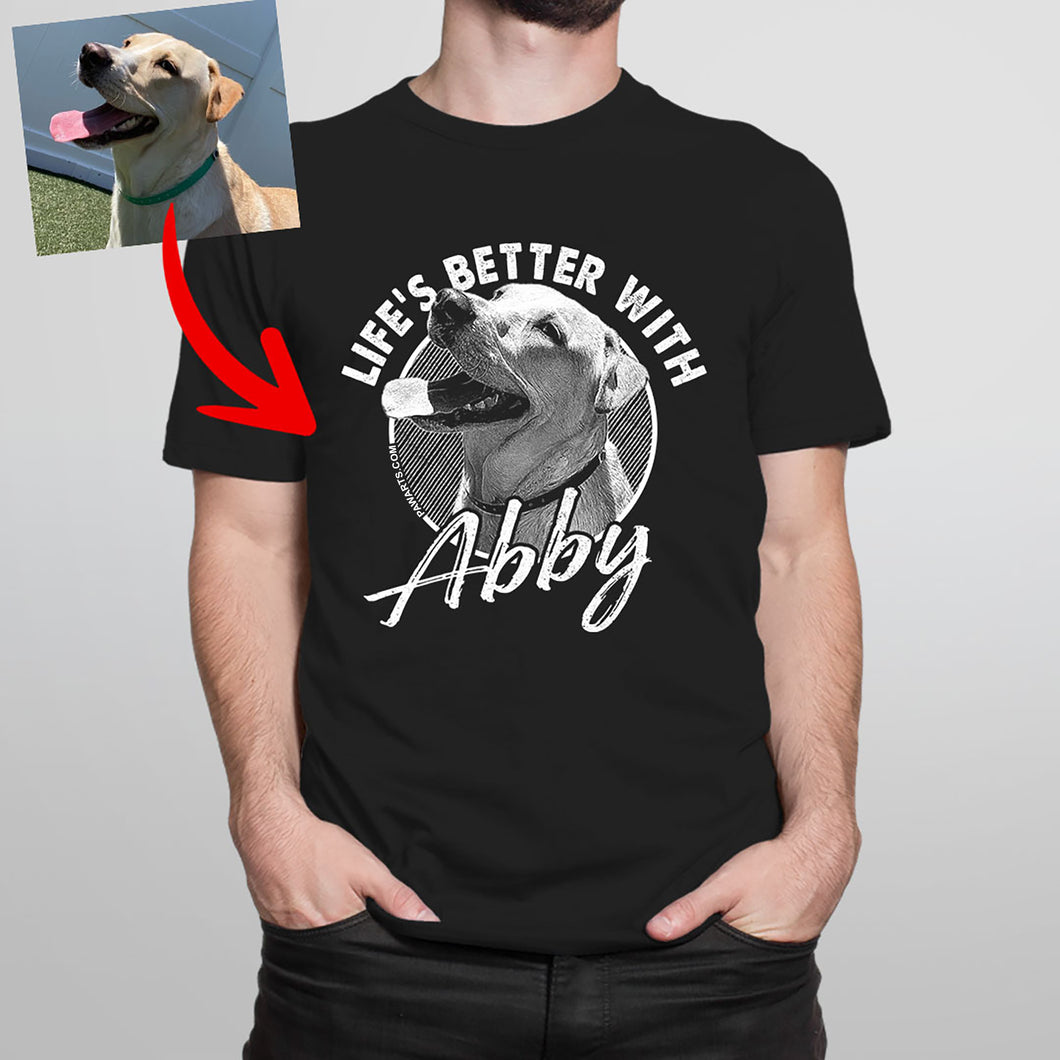 Pawarts - [Life Is Better] Precious Personalized T-Shirt For Dog Dad