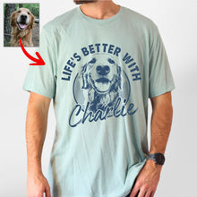 Load image into Gallery viewer, Pawarts - [Life Is Better] Precious Personalized T-Shirt For Dog Dad

