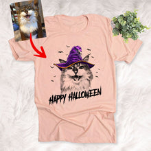 Load image into Gallery viewer, Pawarts | Halloween Witch Hat Custom Dog Portrait Unisex T-Shirt
