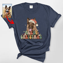 Load image into Gallery viewer, Vintage Dog Christmas Comfort Color Shirt - Custom Dog Painting with Xmas Hat
