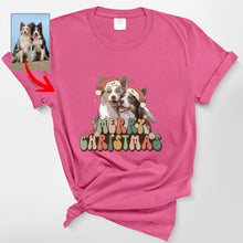 Load image into Gallery viewer, Vintage Dog Christmas Comfort Color Shirt - Custom Dog Painting with Xmas Hat
