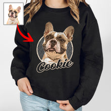 Load image into Gallery viewer, Color Vintage Custom Dog Portrait Gift Gildan Sweatshirt for Dog Moms
