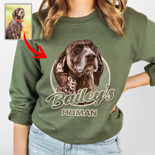 Load image into Gallery viewer, Color Vintage Custom Dog Portrait Gift Gildan Sweatshirt for Dog Moms
