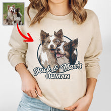 Load image into Gallery viewer, Color Vintage Custom Dog Portrait Gift Gildan Sweatshirt for Dog Moms
