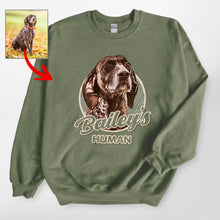 Load image into Gallery viewer, Vintage Style Custom Dog Portrait Gildan Sweatshirt Gift for Dog Lovers
