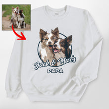 Load image into Gallery viewer, Vintage Style Custom Dog Portrait Gildan Sweatshirt Gift for Dog Lovers
