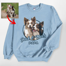 Load image into Gallery viewer, Vintage Style Custom Dog Portrait Gildan Sweatshirt Gift for Dog Lovers
