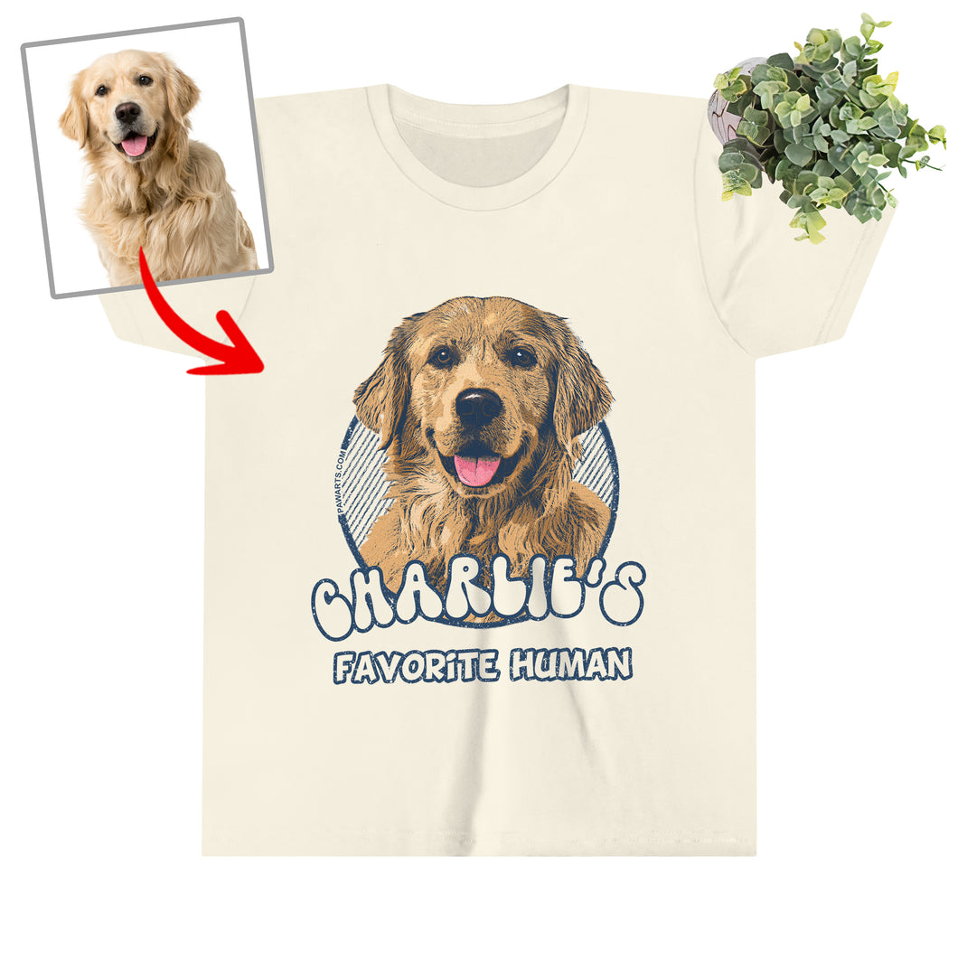 Pawarts | Colorful Personalized Sketch Dog Portrait T-Shirt For Youth