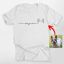 Load image into Gallery viewer, Pawarts - Personalized Outline Dog Ears Unisex T-shirt [For Dog Mom]
