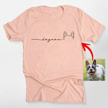 Load image into Gallery viewer, Pawarts - Personalized Outline Dog Ears Unisex T-shirt [For Dog Mom]
