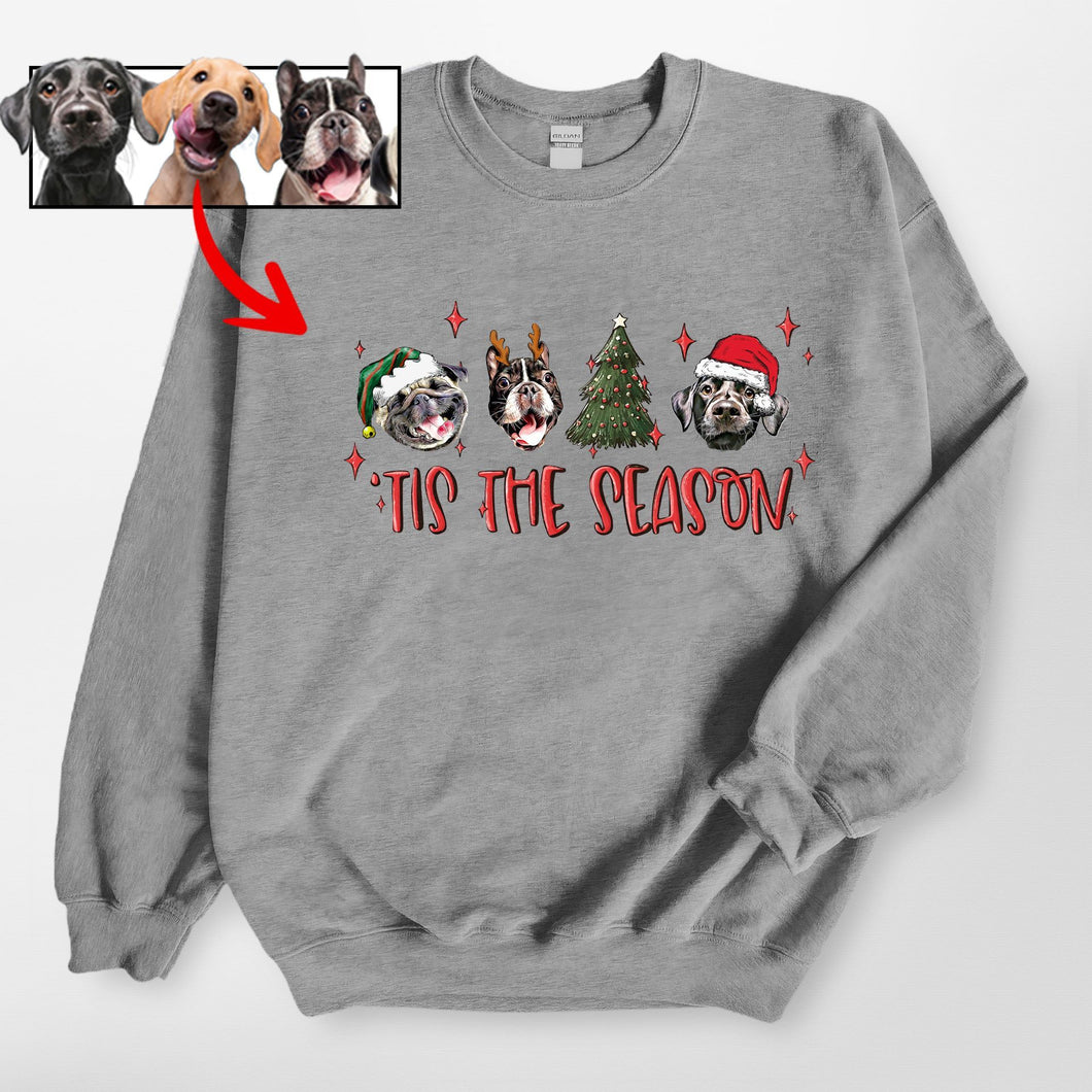 Pawarts | [Tis The Season] Customized Dog Portrait Sweatshirt For Human
