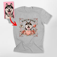 Load image into Gallery viewer, My Dog Is My Valentine - Custom Dog Portrait Bella Canvas T-Shirt
