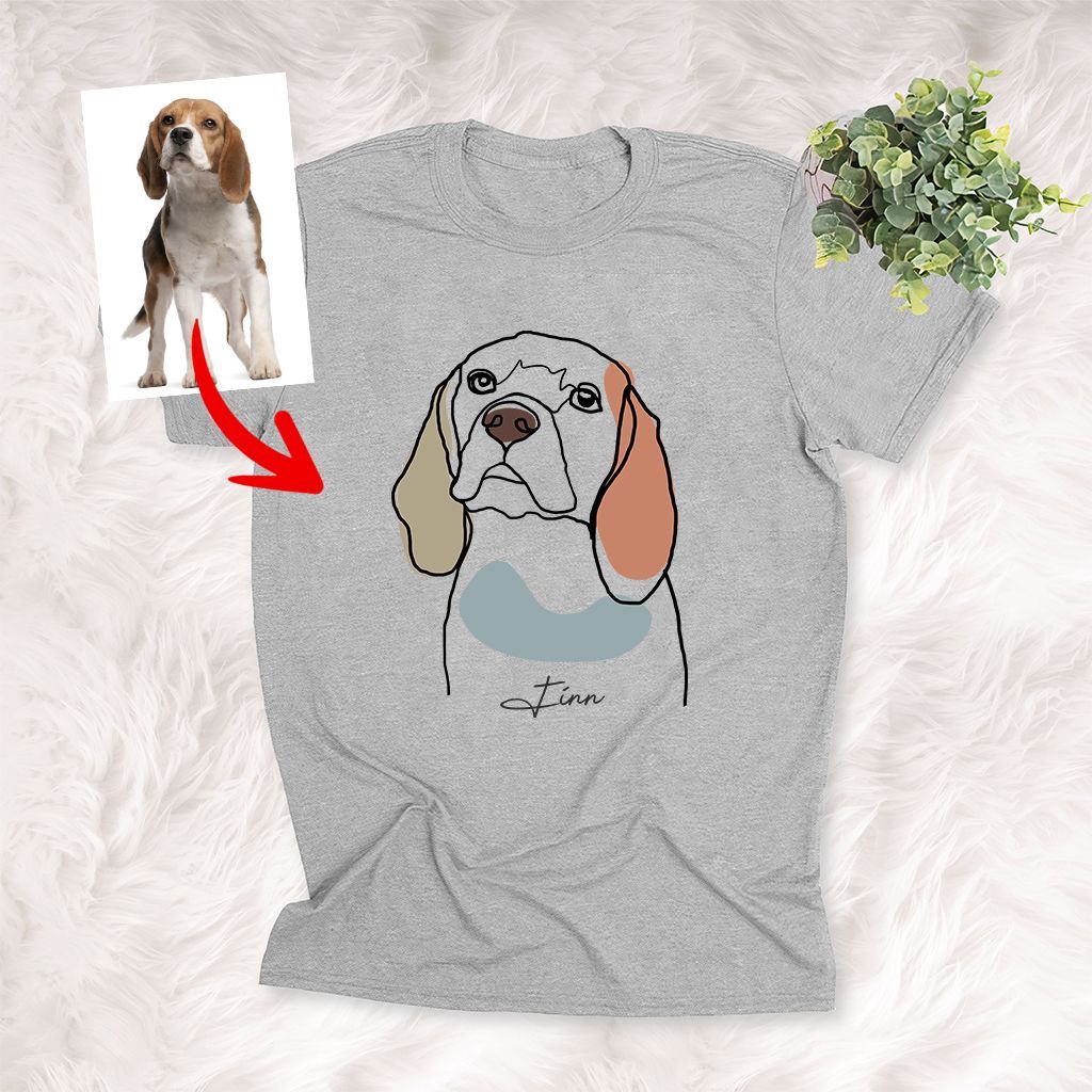 Pawarts | Impressive Custom Outline Portrait T-Shirt For Dog Lovers