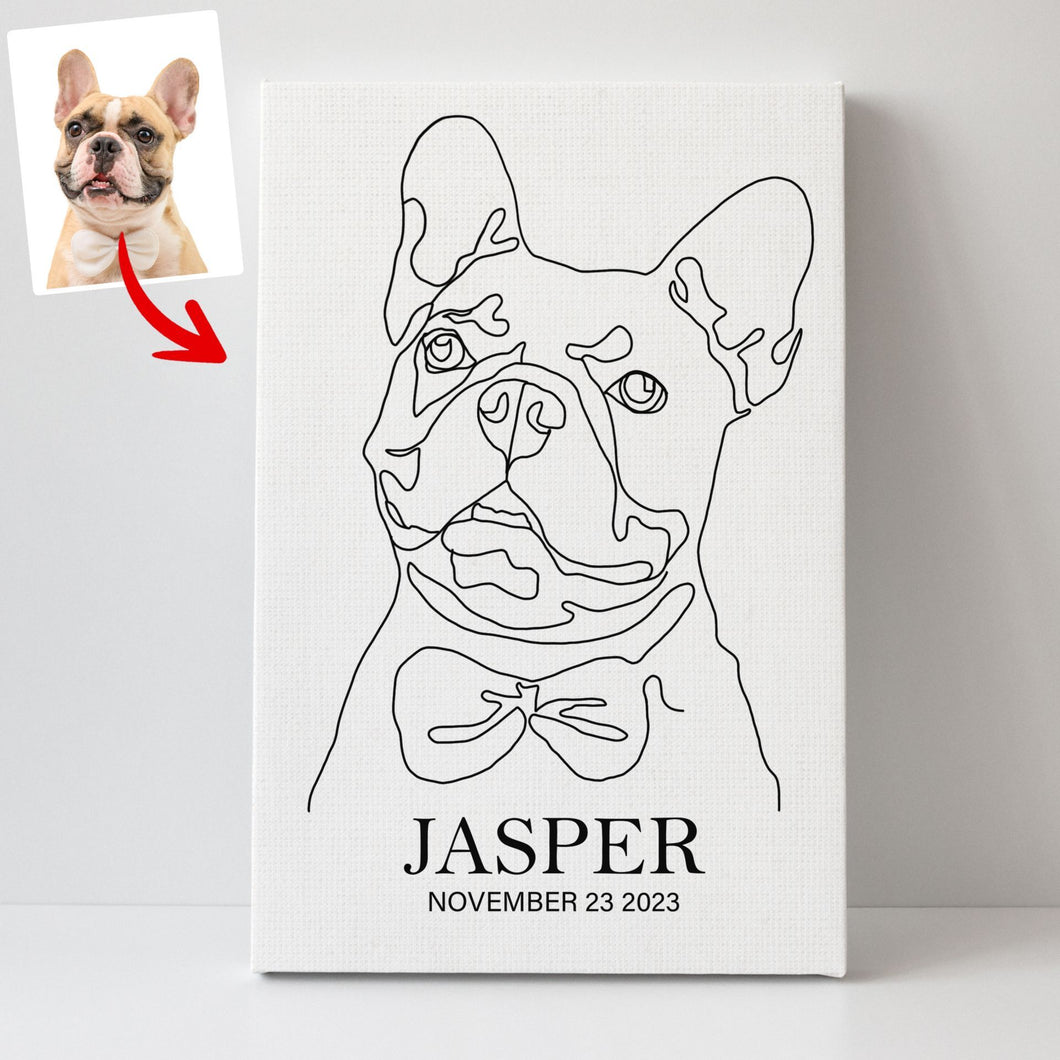 Pawarts | Custom Line Drawing Dog Portrait Canvas [Pawsome Gift For Dog Lovers]