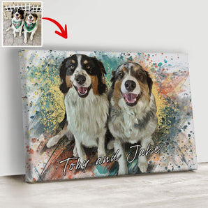 Pawarts | Watercolor Splash Customized Dog Canvas - Pawarts