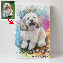 Load image into Gallery viewer, Pawarts | Watercolor Splash Customized Dog Canvas
