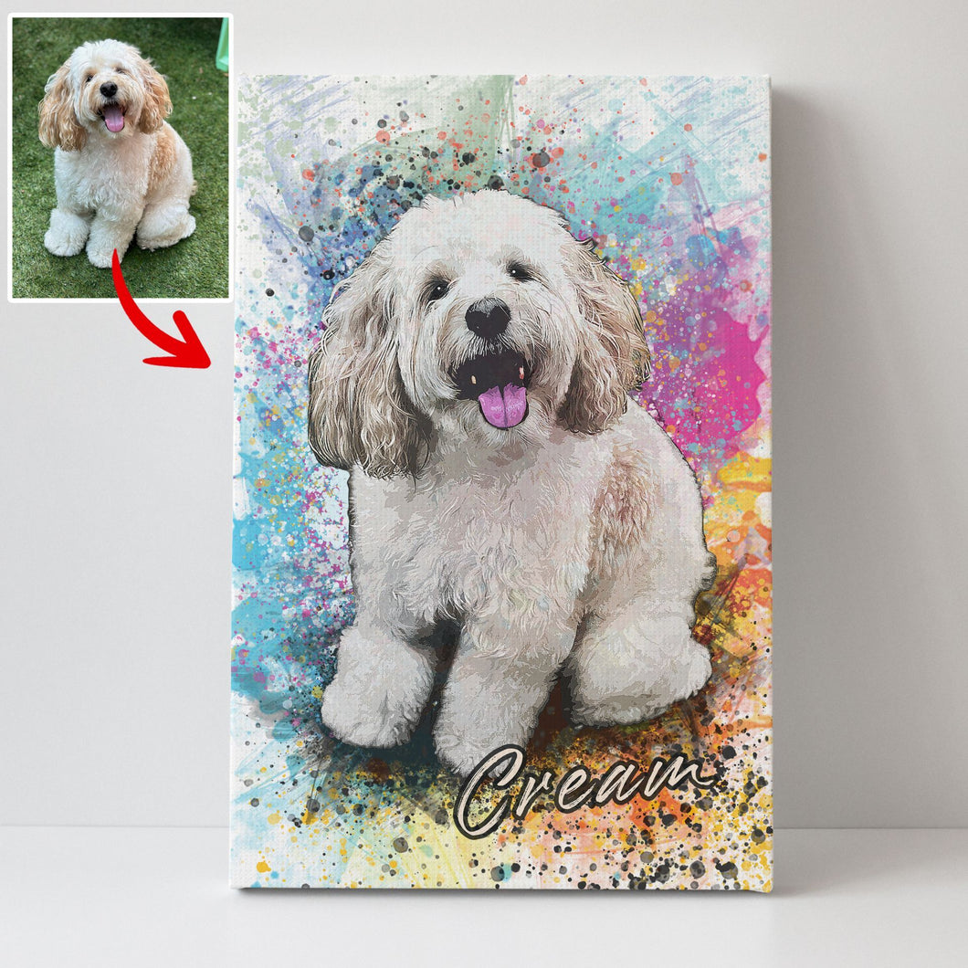 Pawarts | Watercolor Splash Customized Dog Canvas