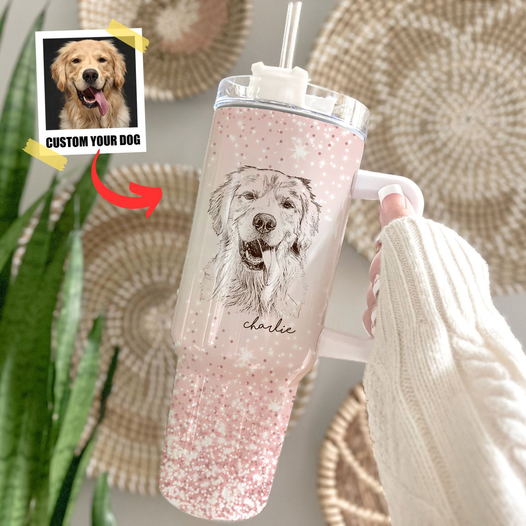 Pawarts | Galaxy Customized Dog Portrait Tumbler [Best Gifts For Dog Lovers]