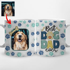 Pawarts | [Best Dog Dad Ever] Customized Dog Portrait Mug For Dog Dad - Pawarts