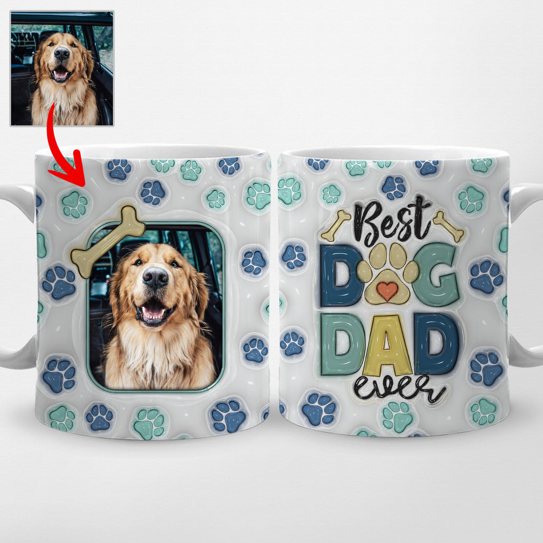 Pawarts | [Best Dog Dad Ever] Customized Dog Portrait Mug For Dog Dad