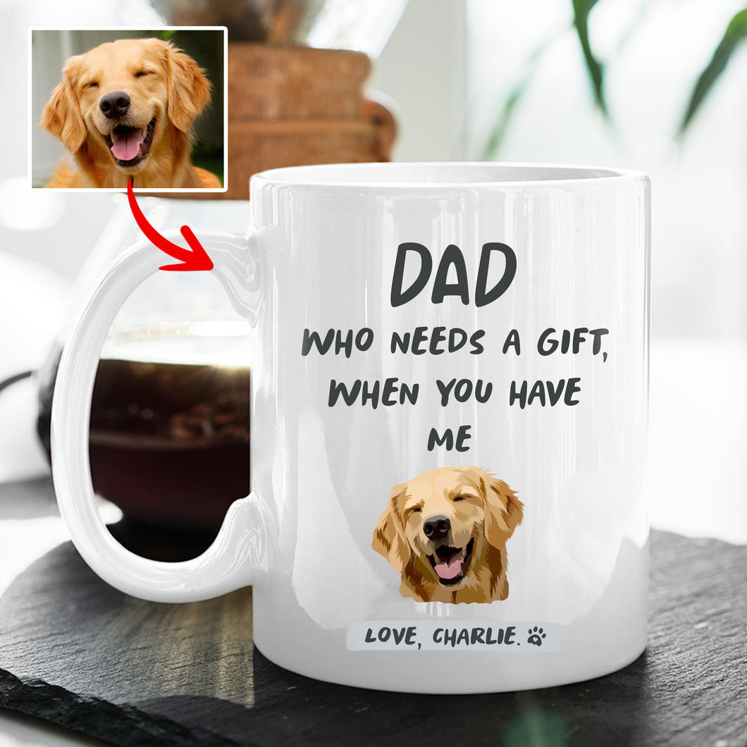Pawarts | Cute Custom Dog Portrait Mug [Great Gift For Dog Dad]