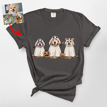 Load image into Gallery viewer, Halloween Ghost T-Shirt for Dog Lovers, Funny Fall Pumpkin Comfort Color Tee
