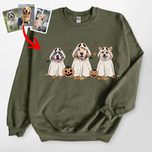 Load image into Gallery viewer, Custom Dog Ghost Gildan Sweatshirt For Dog Lovers Funny Retro Style
